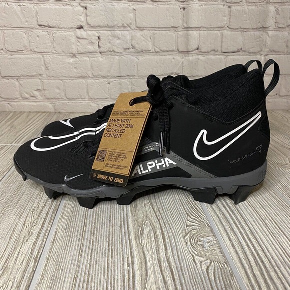 Nike Alpha Menace 3 Shark Football Cleats Men’s 8 Black CV0582-010 New - Picture 5 of 8